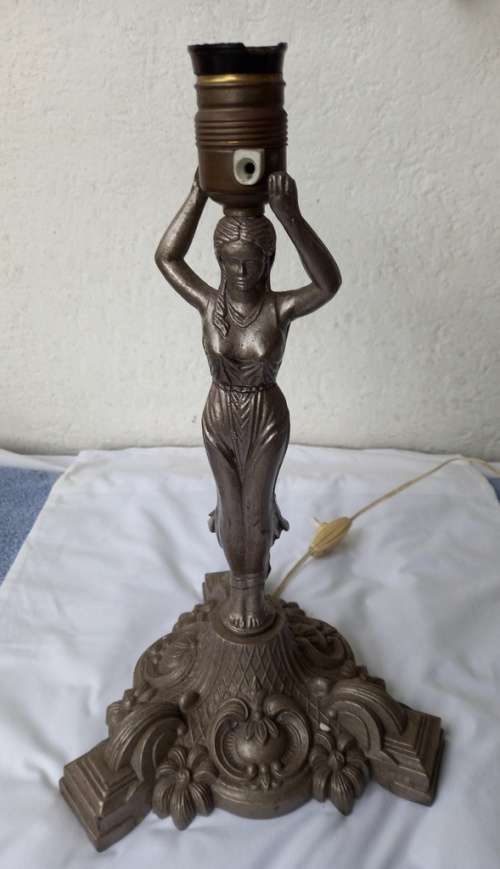 Vintage Spelter Lady Lamp