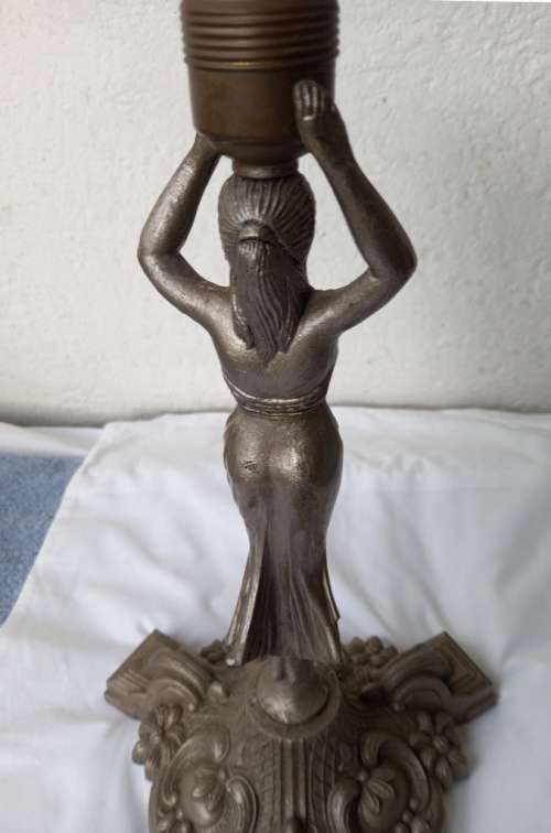 Vintage Spelter Lady Lamp