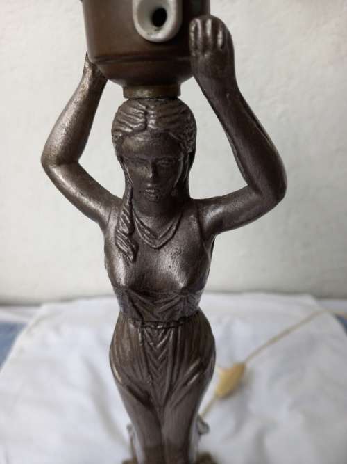 Vintage Spelter Lady Lamp