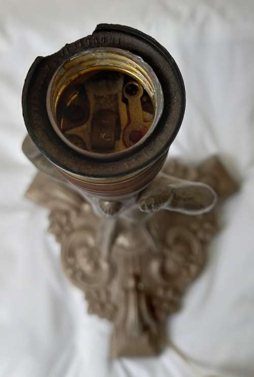 Vintage Spelter Lady Lamp