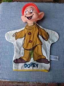 Vintage Walt Disney Dopey Hand Puppet Made in Japan