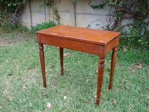 Vintage Games Table with Turned Legs and Lift up Top - BUYER COLLECTS