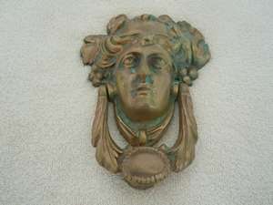 Vintage Brass Greek Head Door Knocker