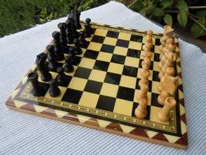 Vintage Small Chess Seton Wooden Inlay Board