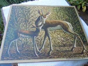 Vintage Tretchikoff Impala Signed Print on Board 1969