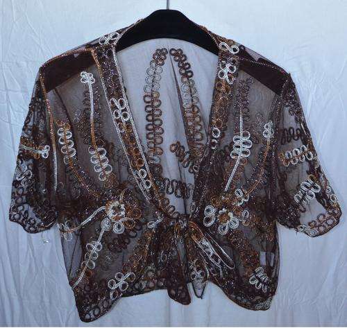 Brown Lace Evening Wear Jacket (Size M-L)