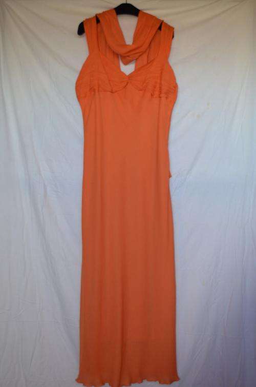 Orange Evening Wear Dress with Charl (Size XL)