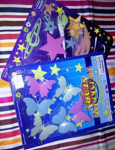 2 Sets of Glow in the dark Stars and Butterflies