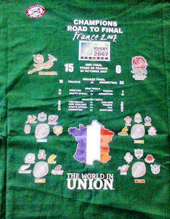 Mens Rugby Tshirt - XXL IRB Rugby Worldcup 2007