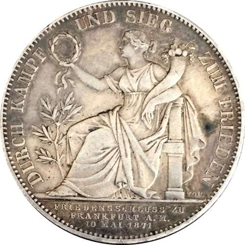1871 Ludwig II German States Bavaria "Victory" Thaler | Beautiful Condition