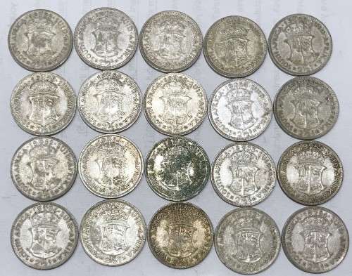 Silver Job Lot Auction | 20x 50% Silver 2.5 Shillings (Halfcrowns) | 141.4 Grams Of Silver