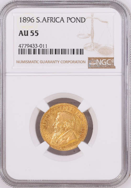 S. Africa: 1896 ZAR Gold Pond NGC Certified AU55