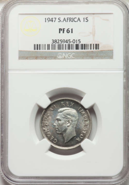 S. Africa: 1947 KGVI Shilling NGC Certified PF61