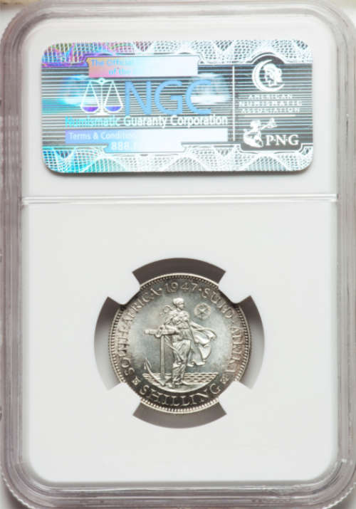 S. Africa: 1947 KGVI Shilling NGC Certified PF61