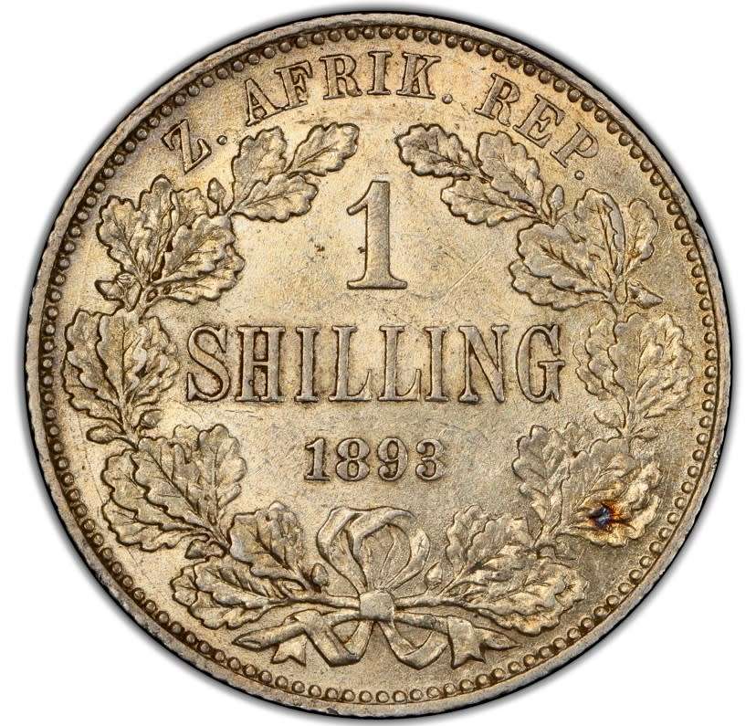 S. Africa: 1893 ZAR 1 Shilling PCGS Certified AU55