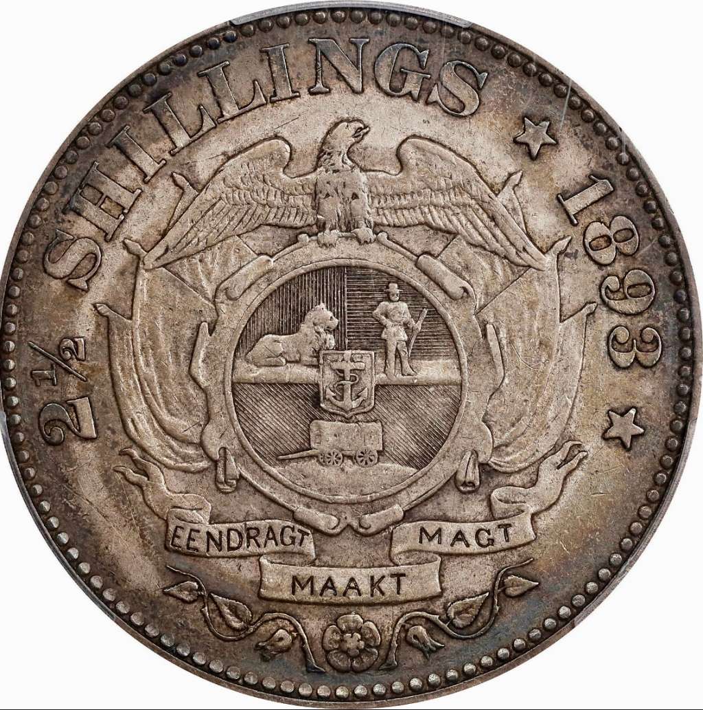 S. Africa: 1893 ZAR 2.5 Shillings (Halfcrown) PCGS Certified XF40