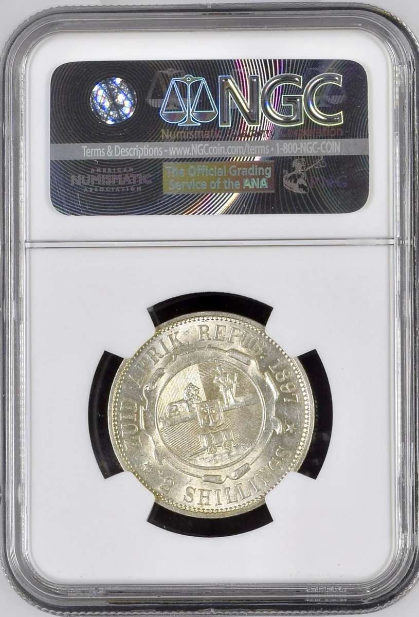 S. Africa: 1897 ZAR 2 Shillings (Florin) NGC Certified MS62
