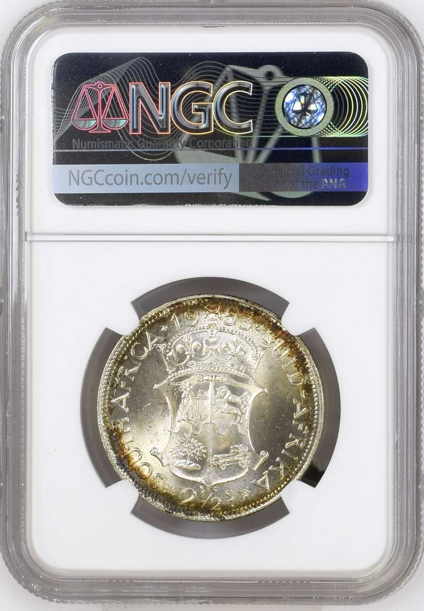 S. Africa: 1953 QEII 2.5 Shillings (Halfcrown) NGC Certified MS64