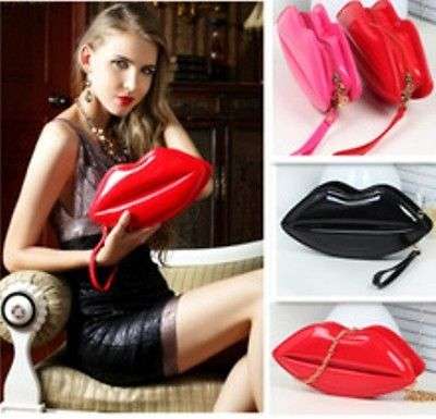 Cute Women Purse Celebrity Lip Handbag Dinner Party Mini Clutch