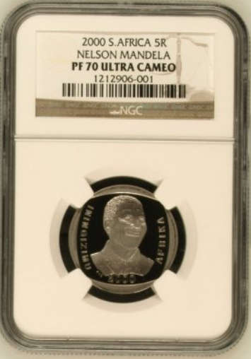 TOP OF THE RANKS, KING OF KINGS**2000 MANDELA SMILEY R5 PF70UC**FINEST KNOWN POP1 FOR EVER!!