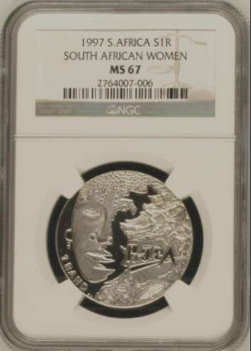 1997 SILVER R1 SA WOMEN MS67**HIGH GRADE**MINTAGE 983 ONLY!!