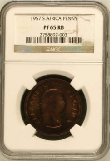 1957 1p PENNY PF65RB**2nd FINEST KNOWN**BRILLIANT GOLDEN-RED HUE, AMAZING LOOKING COIN!!