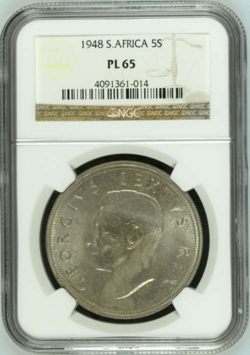 ***1948 5SHILLING CROWN PL65***3rd FINEST KNOWN GRADE***NGC***
