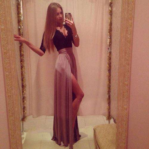 V Neck Matric Dance/Party/Evening Dress (4 Color)