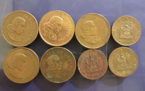 R.S.A. 1 coins and 3 half cent coins