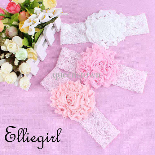 Headbands baby lace with fsoft peach