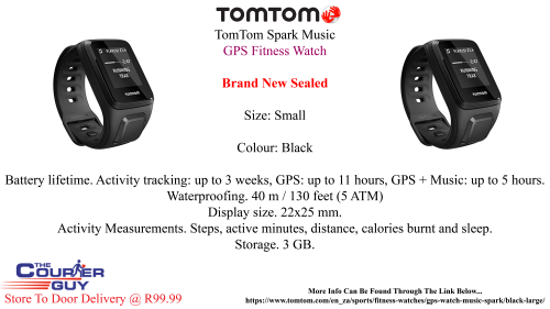 TOMTOM SPARK MUSIC - GPS FITNESS WATCH - BRAND NEW - SEALED - LARGE - ALE BROWN - BID NOW