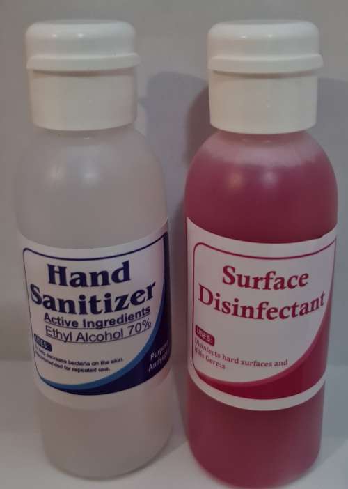 75 X TWIN PACK: 2 X 100ML HAND SANITIZER and SURFACE DISINFECTANT (SANITIZER 70% ALCHOHOL) - BULK