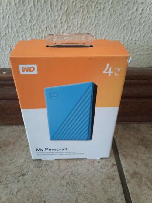 4TB WD MyPassport Blue USB Powered External 2.5 Inch Portable Hard Drive - Brand New Sealed