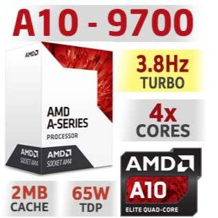 Asrock AMD A10 9700 Gaming PC, 16GB DDR4, 240GB M.2 SSD, AMD Radeon R7 Graphics