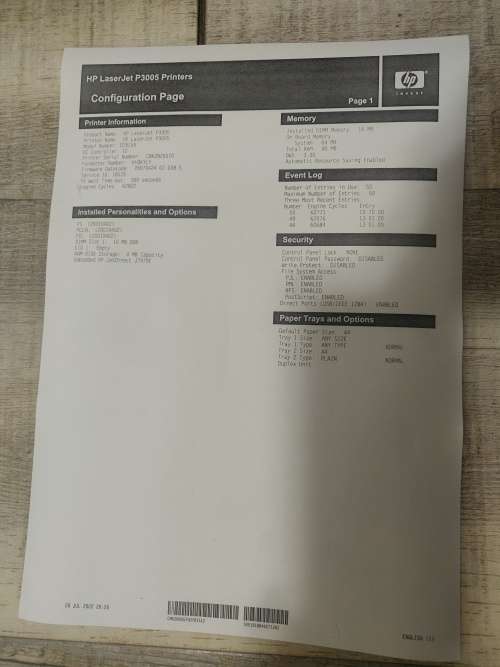 HP LaserJet P3005dn Printer