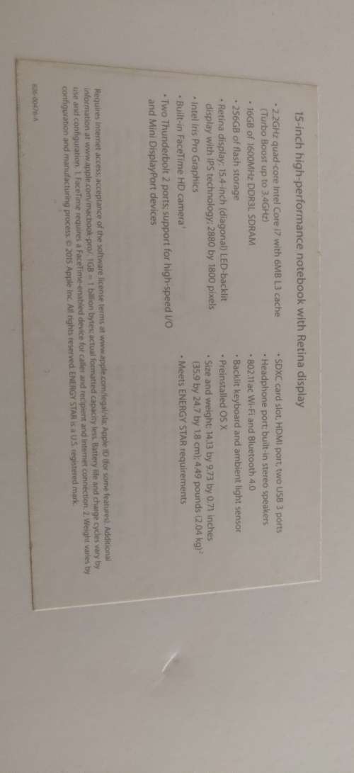 MacBook Pro 15 inch Retina 2015, Core i7, 16GB RAM, 256GB SSD