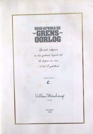 RARE Suid-Afrika Se  Grens Oorlog 1966-1980 -  Steenkamp Ltd to 26 leather edition (A-Z) this is C
