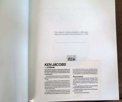 Coins of South Africa -K.Jacobs E. Levine. Limited edition 924/1000