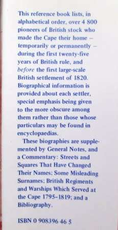 British Residents At The Cape 1795-1819  Biographical records of 4800 pioneers - Peter Philip