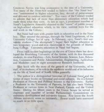 A History of the University of Natal - E.H. Brookes