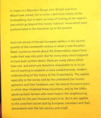 Tracks in a mountain Range Exploring The History of The UKhahlamba-Drakensberg - Wright and Mazel