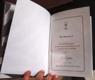 Kambaku - Harry Manners Rowland Ward limited edition 147/500 signed by publisher, slipcase SCARCE!