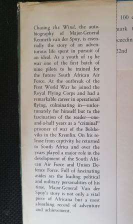 Chasing The Wind - Major General K van der Spuy Signed Limited edition 11/100