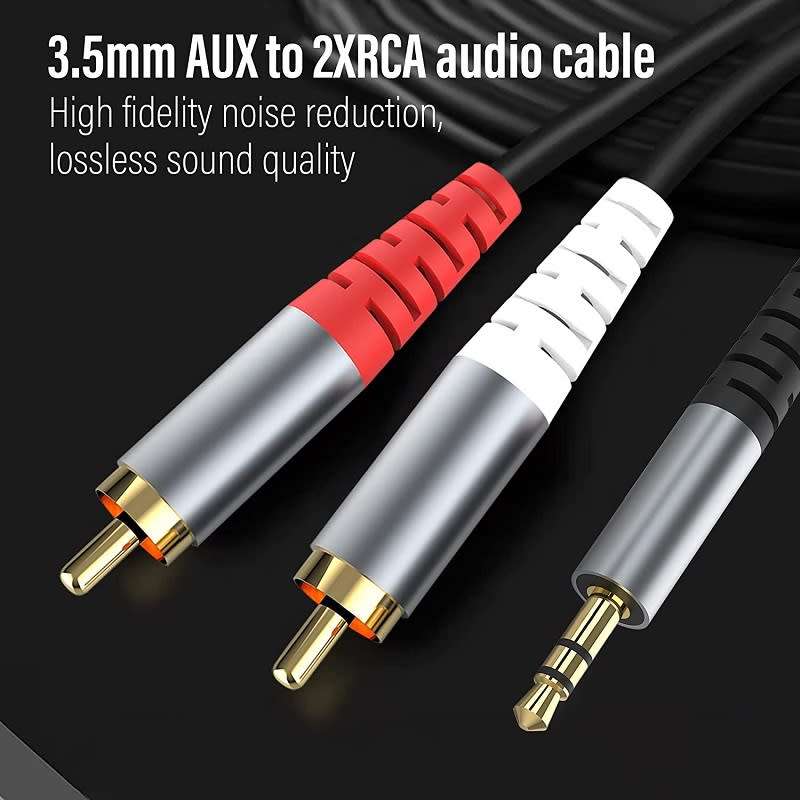 RCA to AUX AS-51171 3.5mm To Dual Lotus Head Male Cable 1.5m