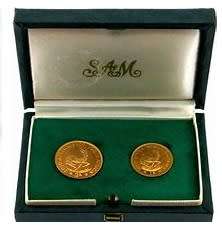 1983 1 Rand and 2 Rand Gold Proof Coins Set Presented In an Original South African Mint Green Box