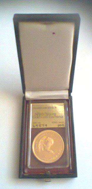 1983 1 Ounce Gold Proof Krugerrand Graded, Slabed and Certified  by SAGCE