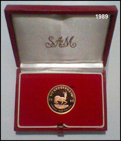 1989  1/2 Ounce Proof Gold Krugerrand Presented in a S.A Mint Red Box.
