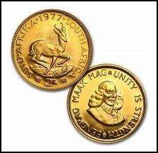 1977 - 9 Coin Proof Set With 1 Rand And 2 Rand Gold Coins. 1 Rand Silver Coin Missing.