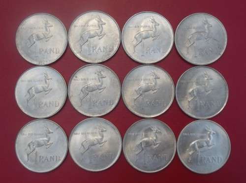 12 x RSA Silver Rands. Beautiful AU condition. Bid per S1R to tale all 12.
