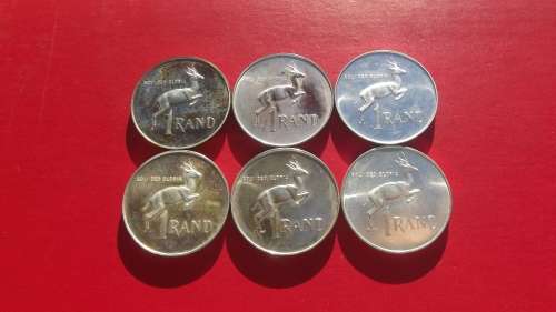 6 x Proof RSA Silver Rands. Bid per S1R to take all 6. 15 Grams each. Beautiful.